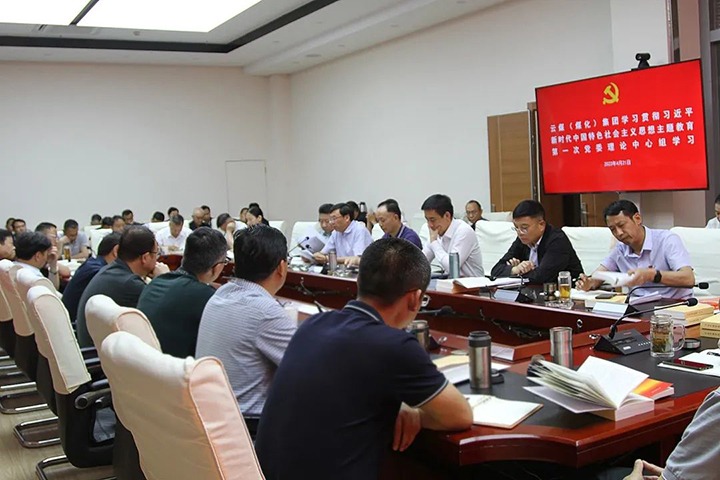云煤（NG体育）集团党委理论学习中心组开展学习贯彻习近平新时代中国特色社会主义思想主题教育第一次集中学习
