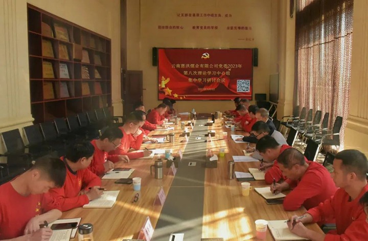 【聚焦云煤】云煤（NG体育）集团党委委员、纪委书记翁立志一行到恩洪煤业公司列席指导2023年第八次党委理论学习中心组集中学习研讨会