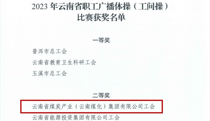 【喜讯】云煤（NG体育）集团在2023年云南省职工文体活动中勇创佳绩